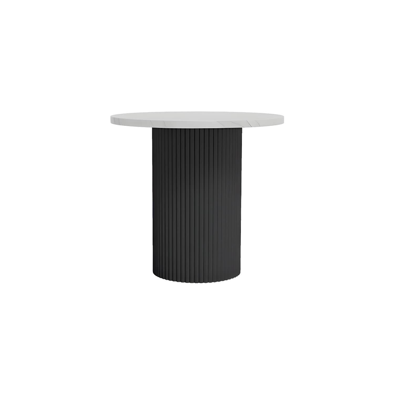Glam Pedestal Coffee Table Wood Round Cocktail Table for Living Room