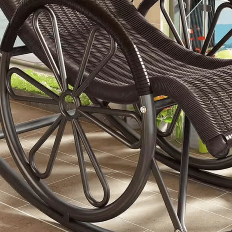 Auburn/Sage Green/Golden Synthetic Porch Rocker with Round Arm - image 15