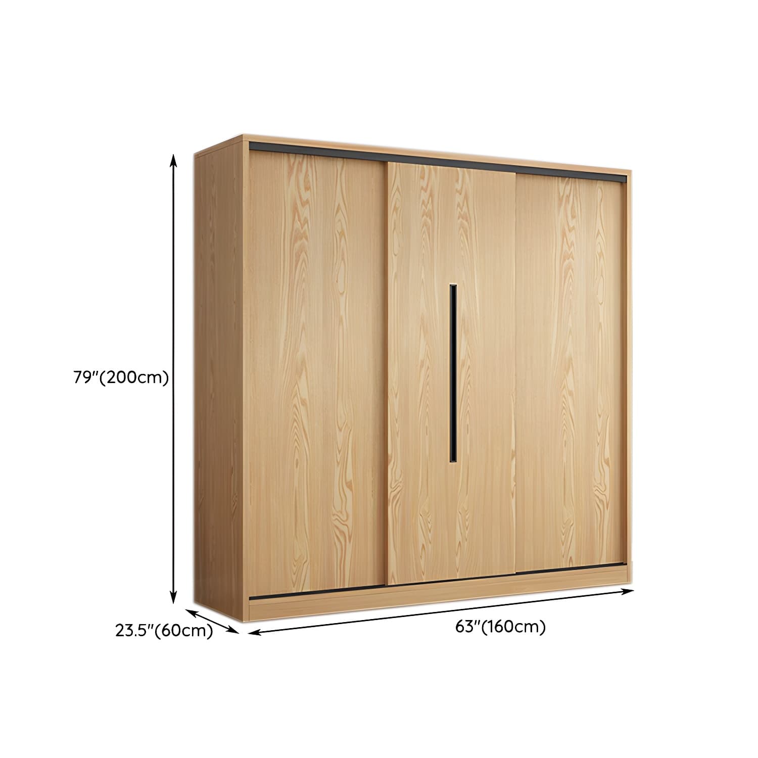 Contemporary Wood Sliding Cloth Rod Included Wardrobe for Bedroom - image 16