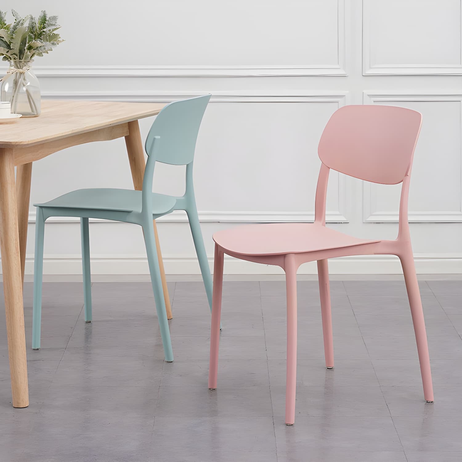Plastic Indoor-Outdoor Side Chair Armless Stackable Dining Chairs - image 17