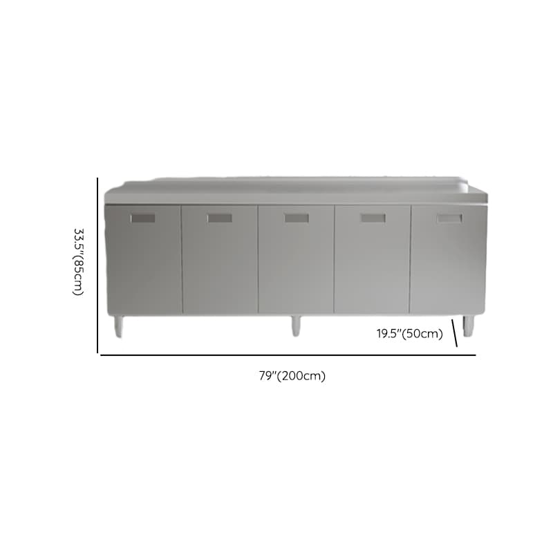 Simple Chrome Standard/Narrow Buffet Table with Alloy Countertop, 3 Doors/4 Doors/2 Doors, 4 Shelves/Three Internal Shelves/2 Shelves, and Functional Storage Cabinet - image 20