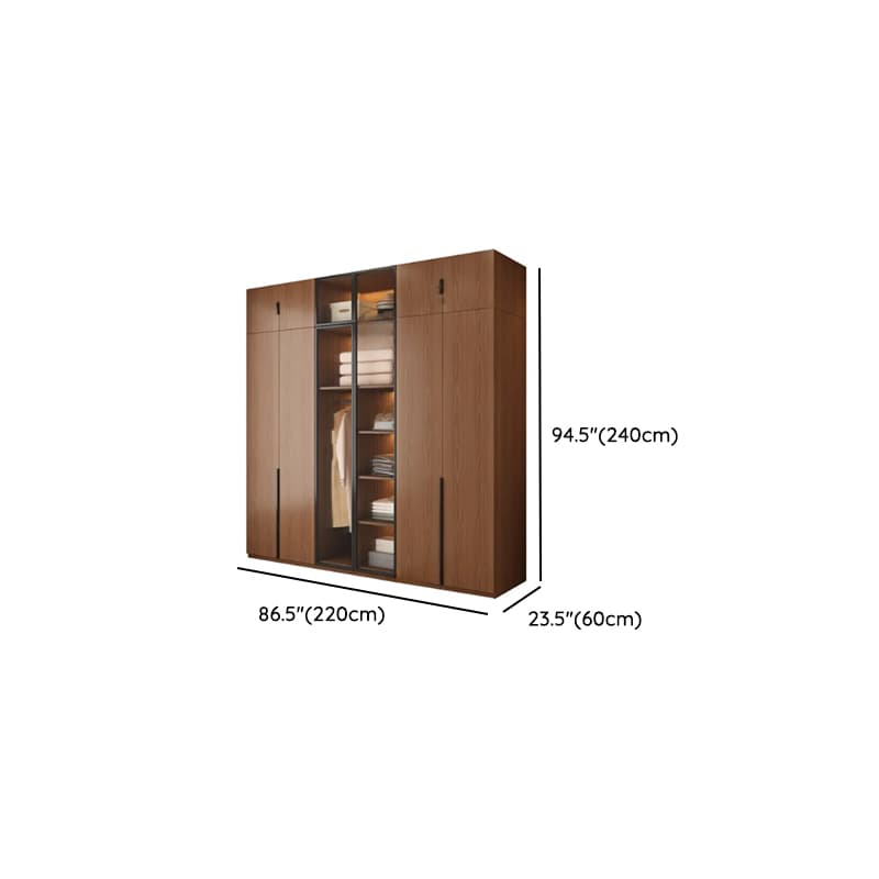Sepia Modish Laminate Wardrobe Closet with Interior Shelves and Clothing Rod - image 20