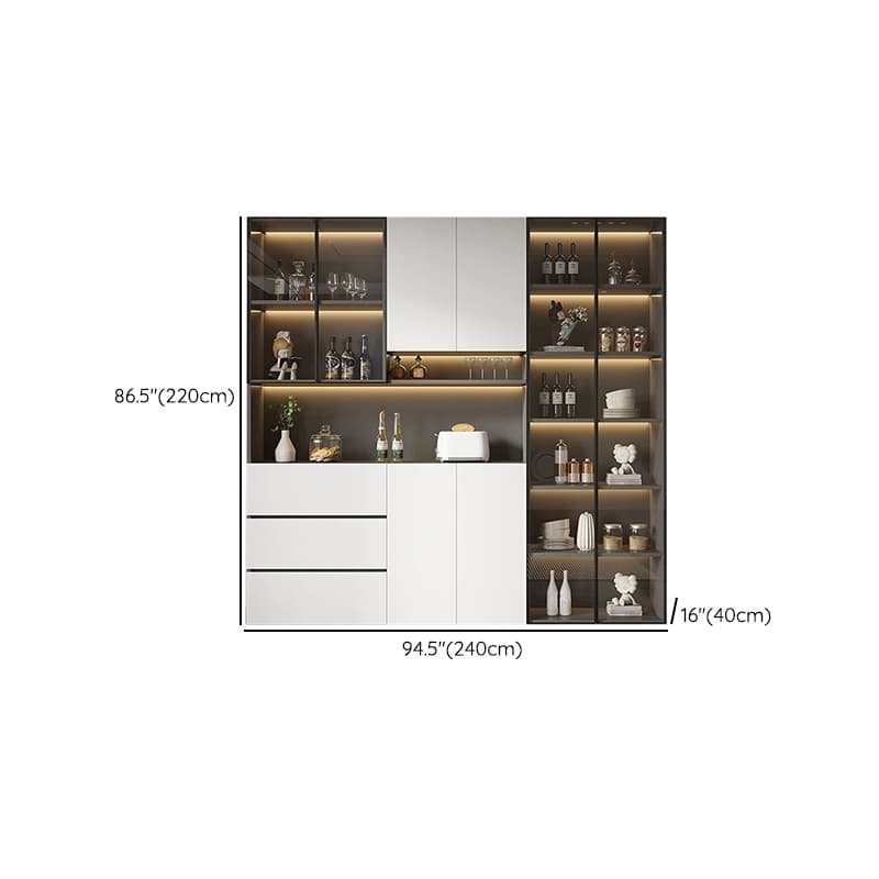 White Modern Buffet Cabinet with Cabinets and Shelves, Full Assembly Needed - image 24