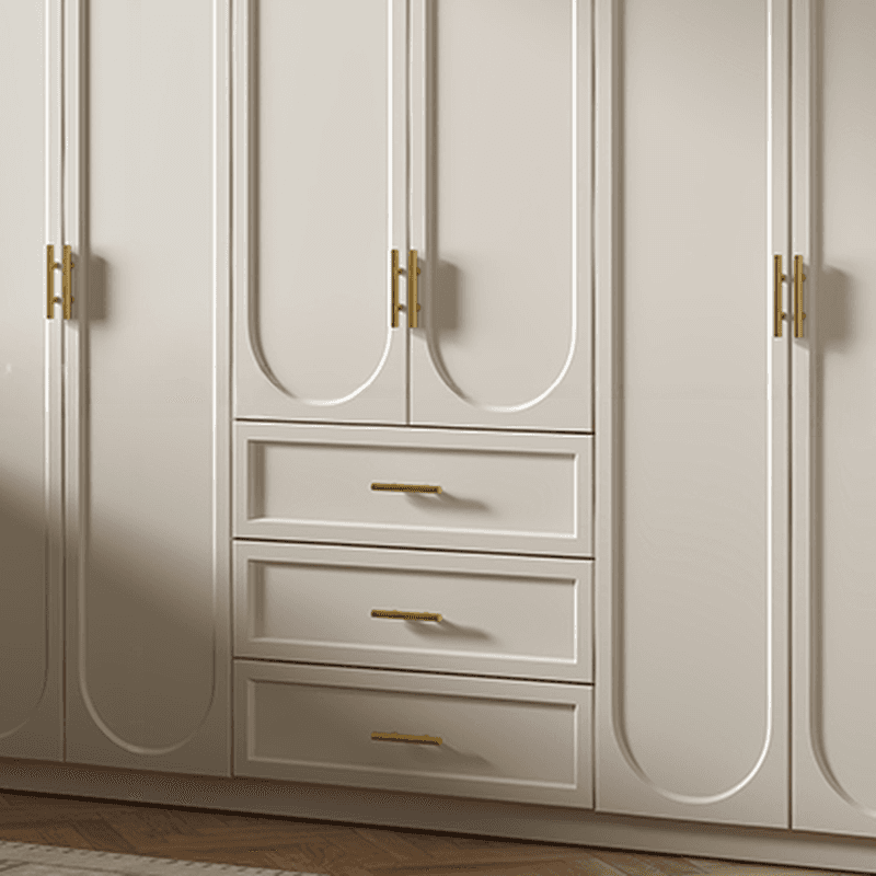 Chalk Simple Lumber Wardrobe Closet with Soft Close Drawer, Soft Close Door, Interior Shelves, and Clothing Rod - image 4