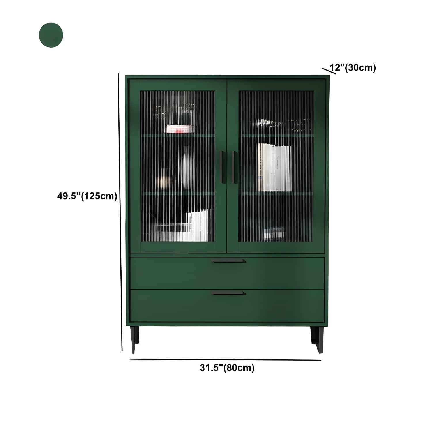 Contemporary Wooden Accent Cabinet with Glass Door and 2 Drawers - image 18