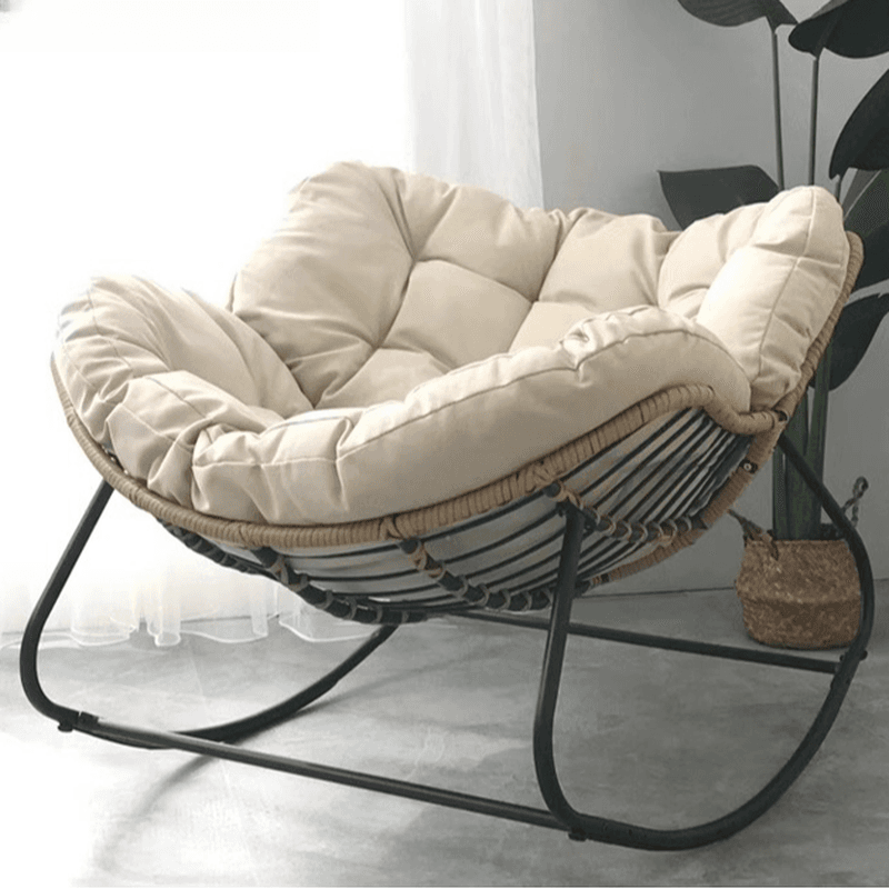 Midnight Black/Chalk/Cocoa Ergonomic Rocking Chair Couch with Rear Back, Stationary - image 13