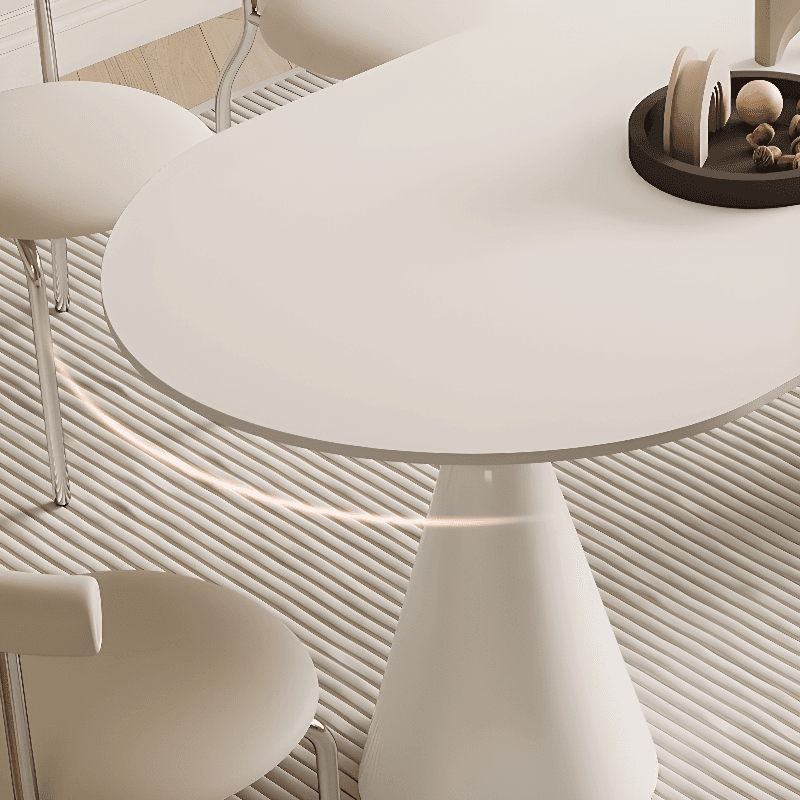 Simplistic Dining Table with Chalk Stone Top, Fixed Table, Seats 4 to 8, Scratch-immune - image 8