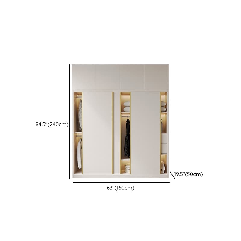 Attractive Modern White Wardrobe Armoire with Clothing Rod & Shelves - image 28