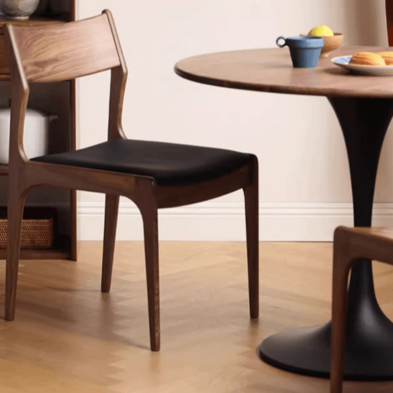 Minimalist Rubberwood Circular Standard Height Dining Table with a Sepia/Natural Color Fixed Table Top and Tulip Base for 2 People - image 8