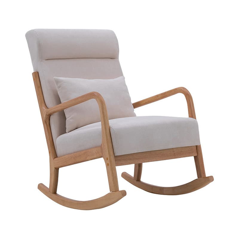 Nordic Natural Cotton Stationary Rocking Couch Chair with Back - image 15