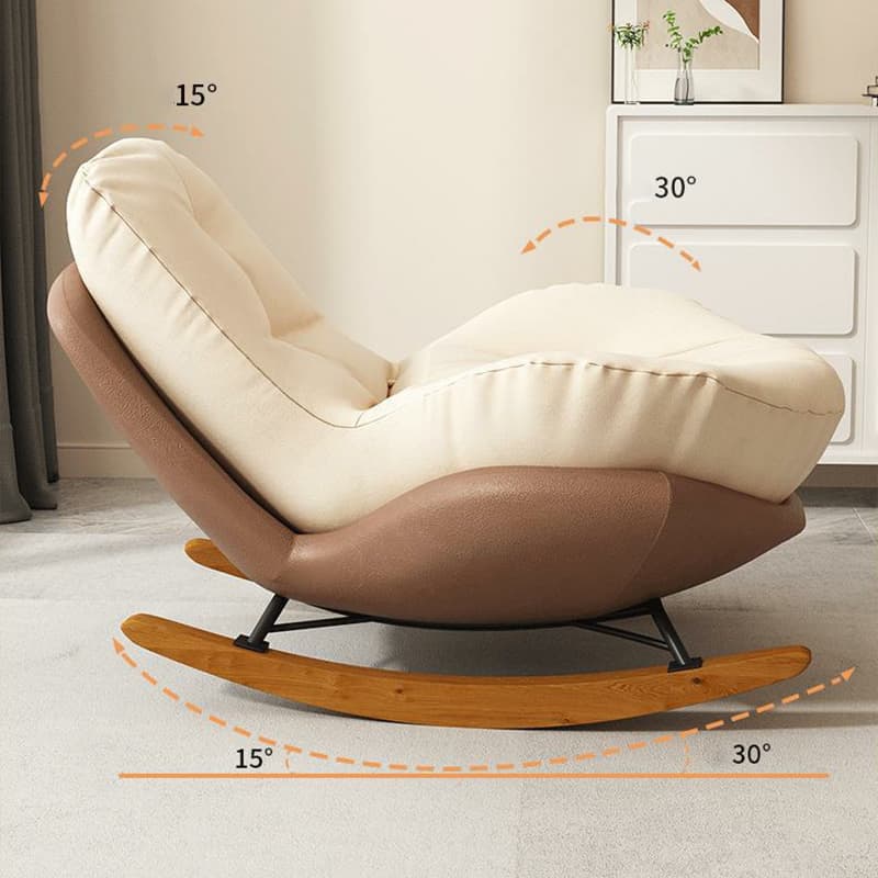 Cotton Upholstered Indoor Rocking Chair with Solid Wood Legs, Compact Design for Small Spaces - image 20