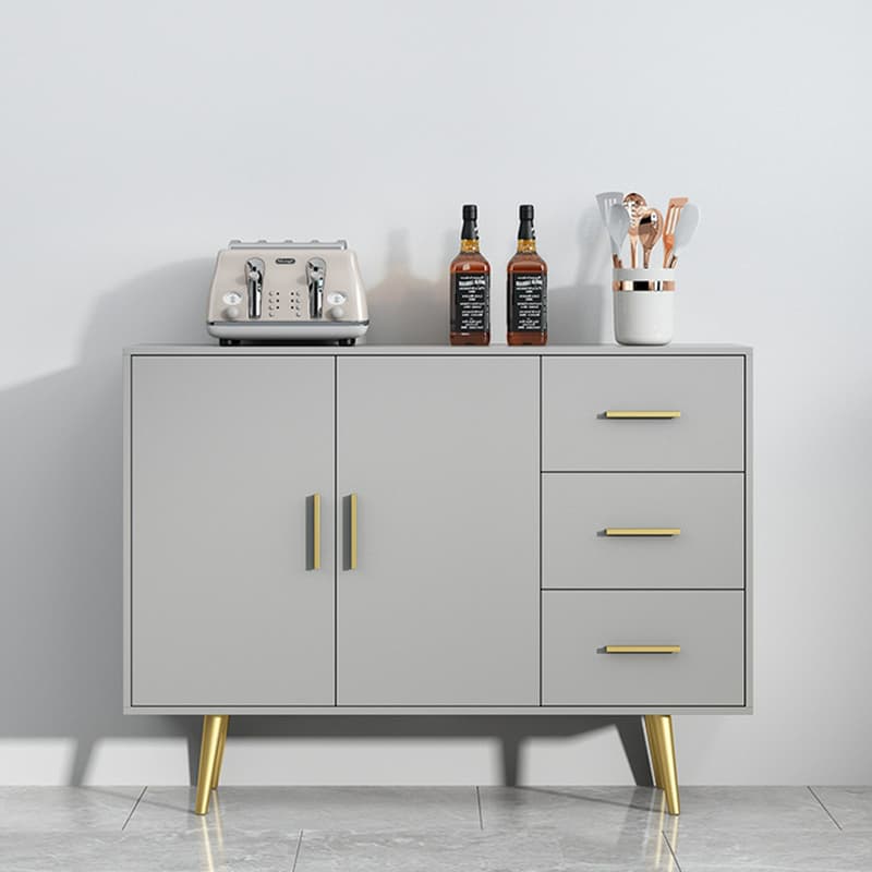 Floor Freestanding Buffet Table with Kitchen Appliance Storage for Living Room in a Glam Style - image 4