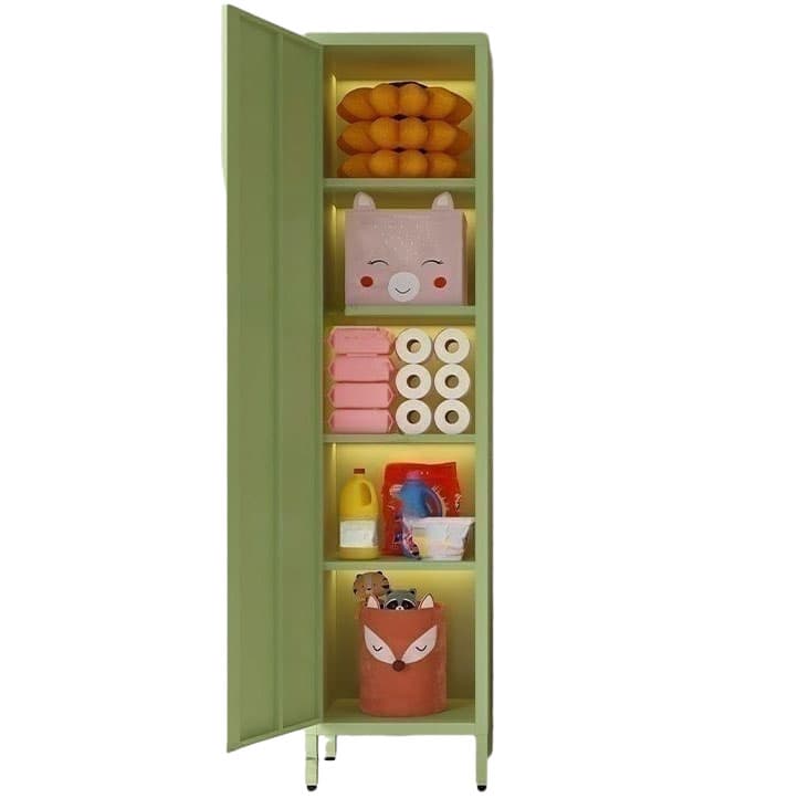 Modern Lacquered Finish Metal Accent Cabinet with 5 Cabinets and Adjustable Shelves - image 14