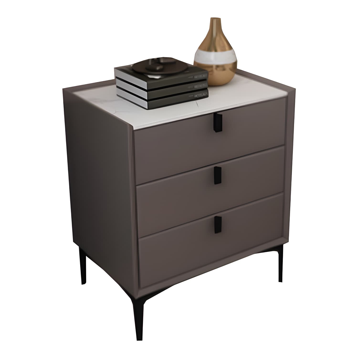 3 Drawers Solid Wood Nightstand Contemporary Night Table ,24" Tall - image 6