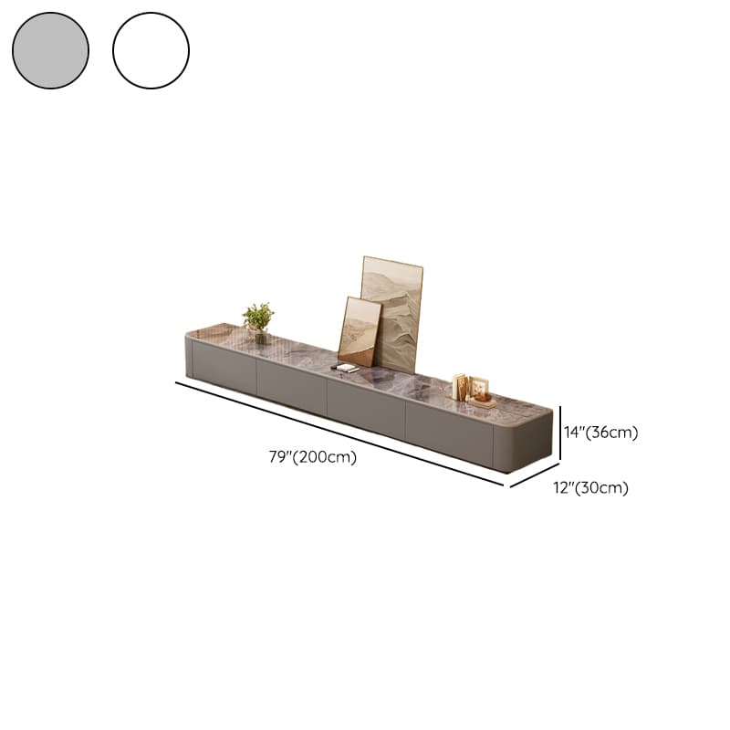 Trendy Grey/White Stone TV Stand with Multiple Drawers and Cable Management - image 13