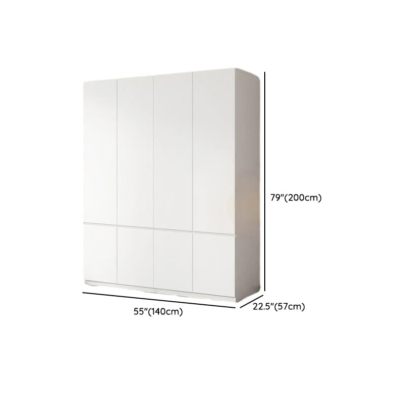 White Contemporary Alloy Cabinet Armoire with 3/6/9 Drawers, Flexible Shelf, and Hanging Rod - image 9