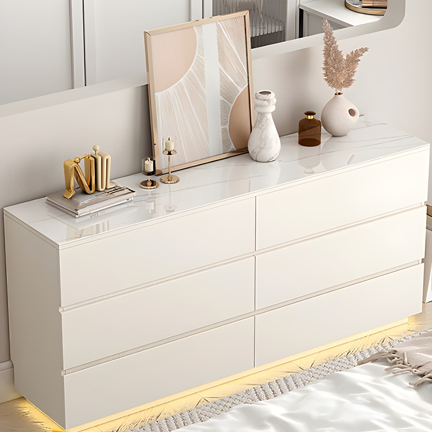 13.65-inch W Stone Storage Chest Dresser Modern Storage Chest - image 3