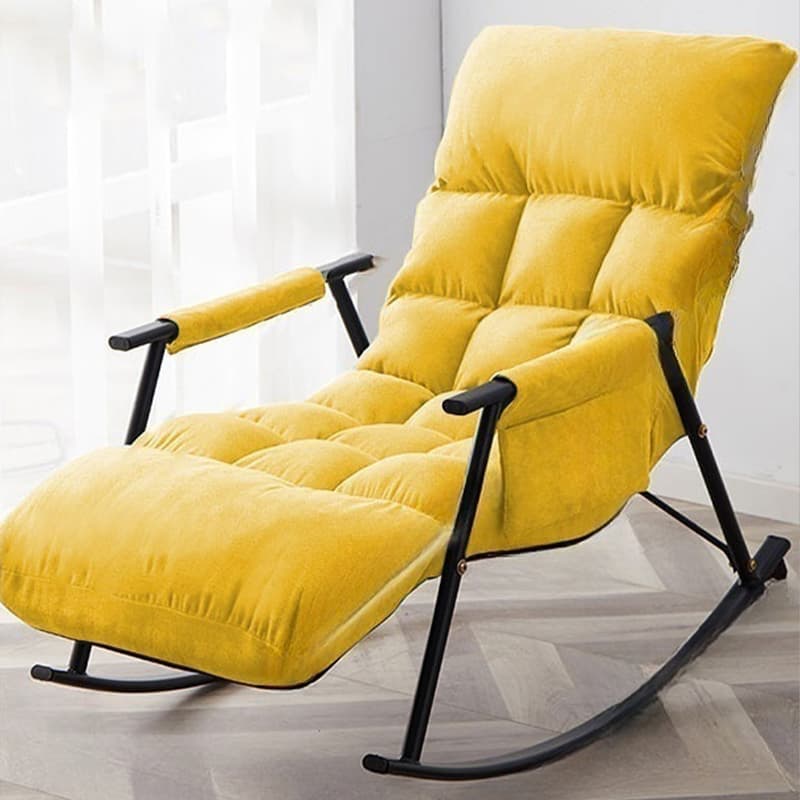 Modern Indoor Rocking Chair Upholstered, Tufted and Custom Fit with slipcover, Metal Legs - image 11