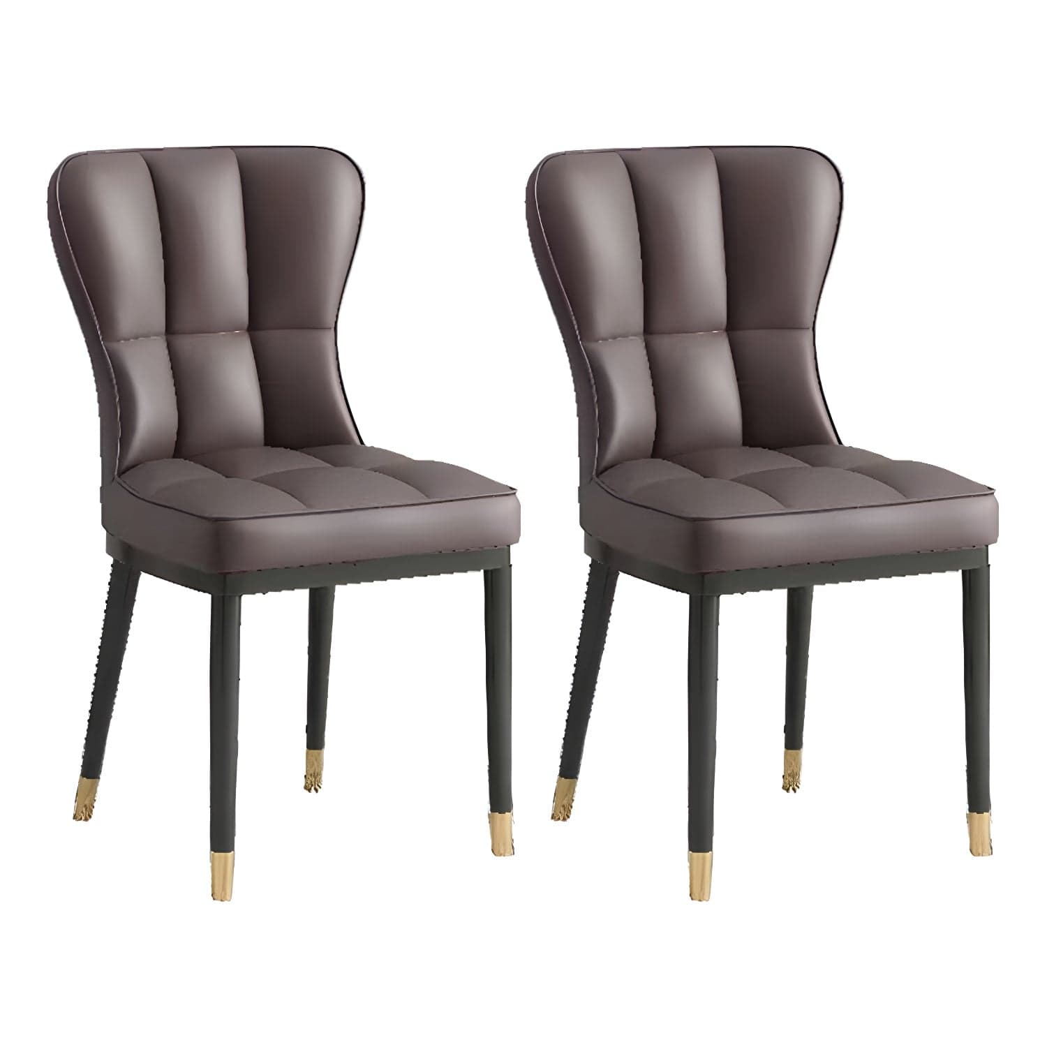 Wingback Faux Leather Side Chair with Standard Back Heights and Metal Legs in Kitchen & Dining - image 3