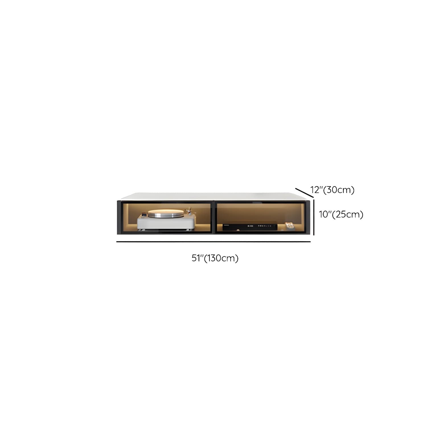 Modern Wall-mounted TV Media Stand Slate Top Wood Frame with Storage - image 25