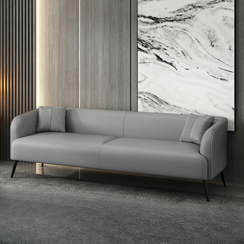 Modern Pine Wood Upholstered Three-Seater Sofa with Foam Seat in Solid Color - image 5