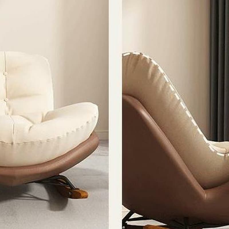 Cotton Upholstered Indoor Rocking Chair with Solid Wood Legs, Compact Design for Small Spaces - image 15