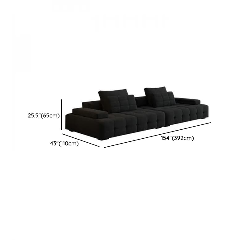 Cotton Midnight Black Standard/Single Sofa with Armrest and 4/3/1 Pillows - image 14