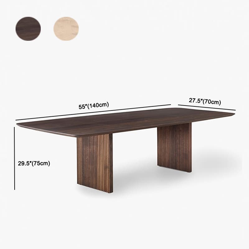 Modern Farmhouse Rectangle Wood Double Pedestal Kitchen & Dining Table - image 8