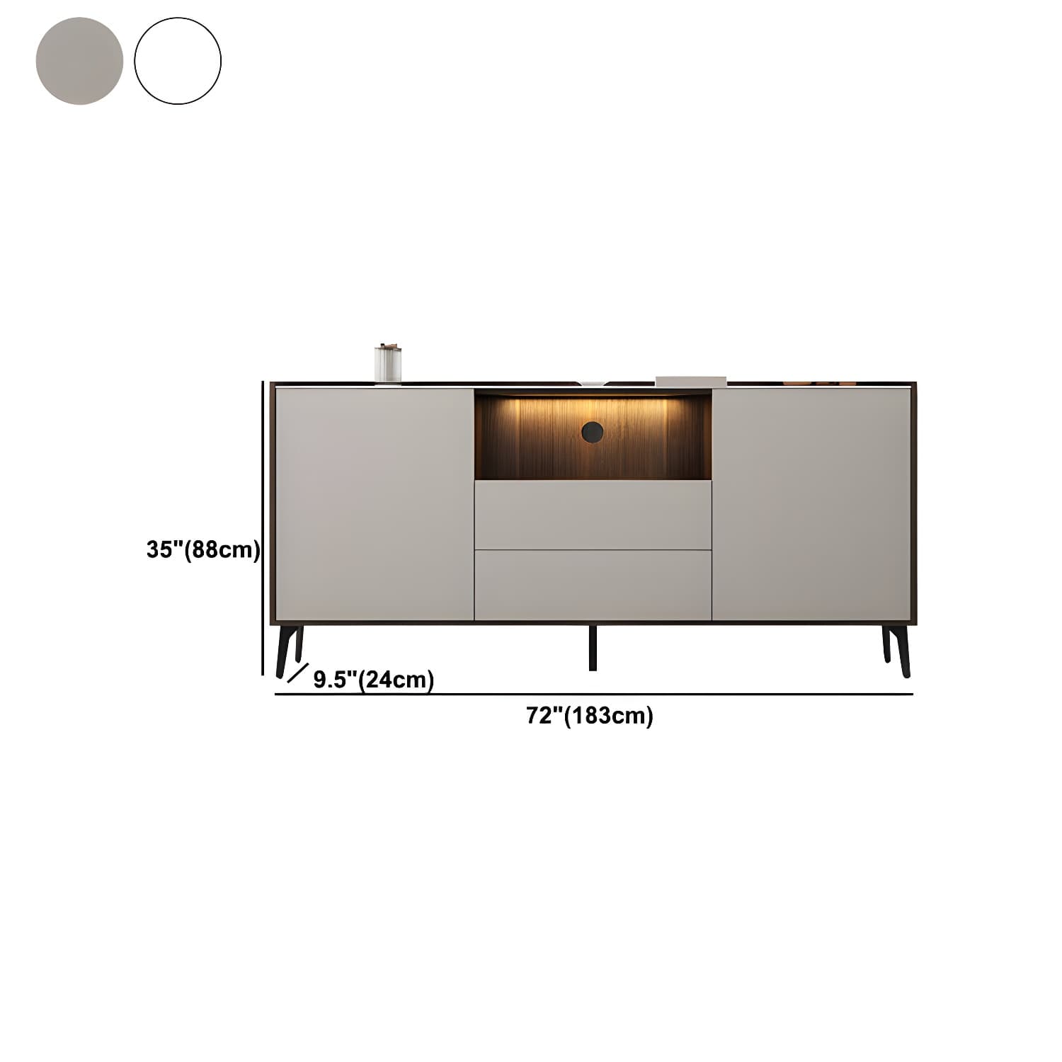 Contemporary Style Stone TV Stand 2 Doors and 2 Drawers TV Cabinet - image 21