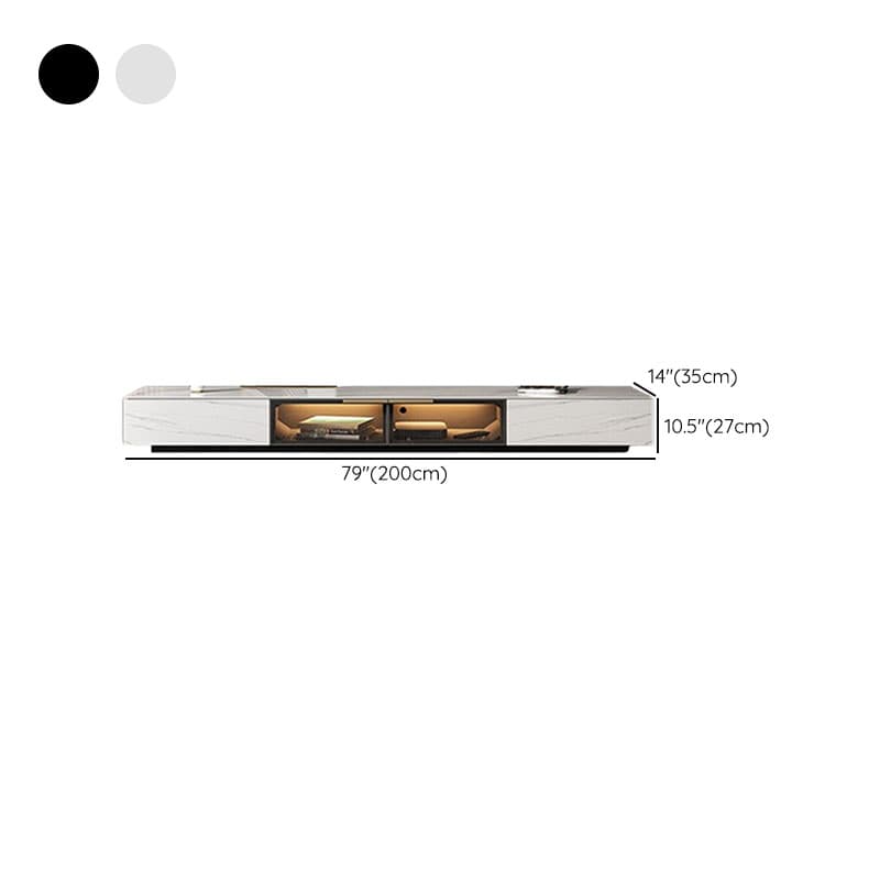 Rectangular TV Stand for Drawing Room with Light and Door - image 18