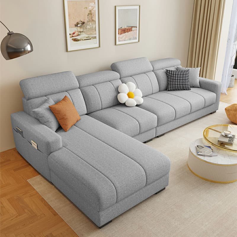 Modern Style L-Shape Sofa Recliner with Storage and Recessed Arm - image 16