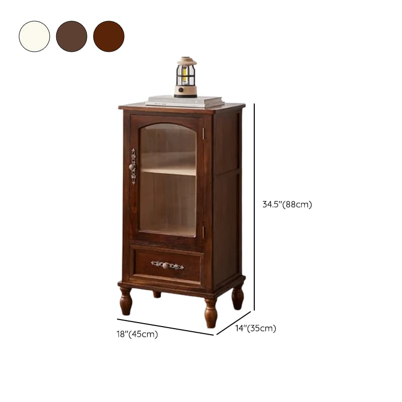 Classic Parlor Independent Accent Cabinet with Distressed Wood Finish, Damp-proof and Bun Feet - image 9