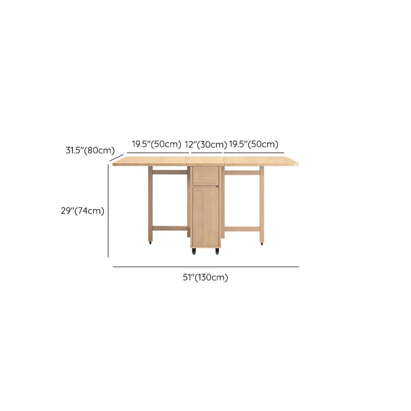 Scandinavian Wood Drop Leaf Dining Table with Storage and Expandable Design - image 16