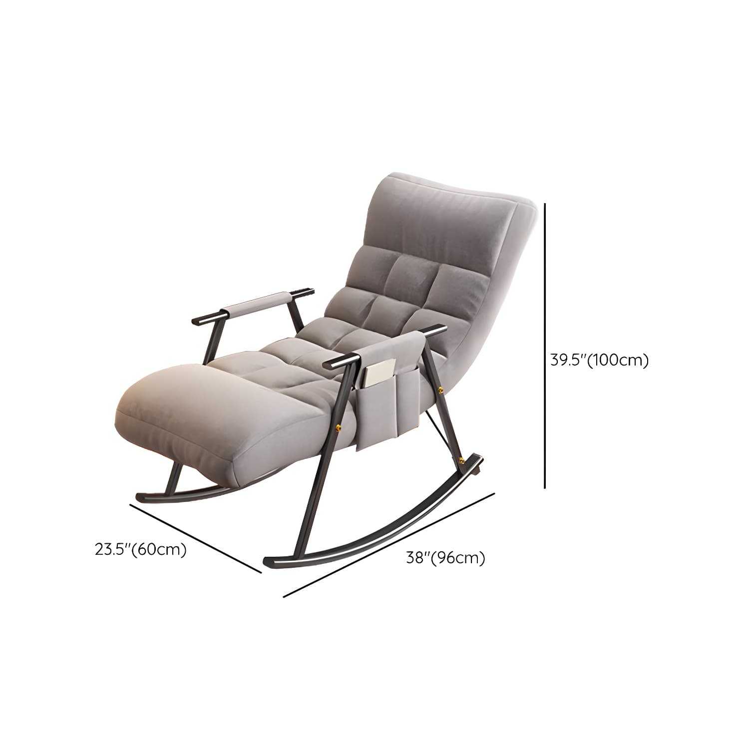 Modern Metal Rocking Chair with Sleek Black Legs - Stylish and Comfortable for Indoor Use - image 17