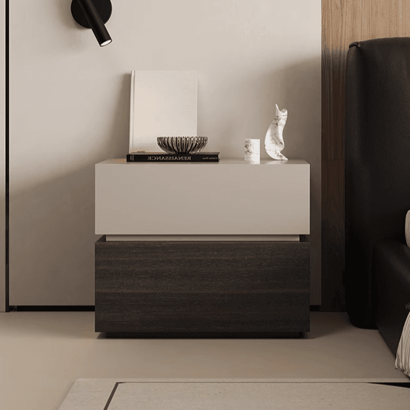 Organic Modern Nightstand With Drawer Organization Featuring 2 Drawers and Real Wood Countertop - image 6