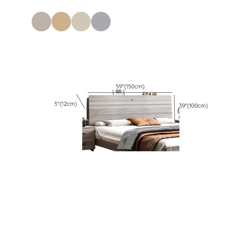 Simplistic Panel Headboard with No Distressing, Shelves, and Illumination Light for Queen/Full/Twin XL Bed in Rectangular Shape, Standard Height - image 8