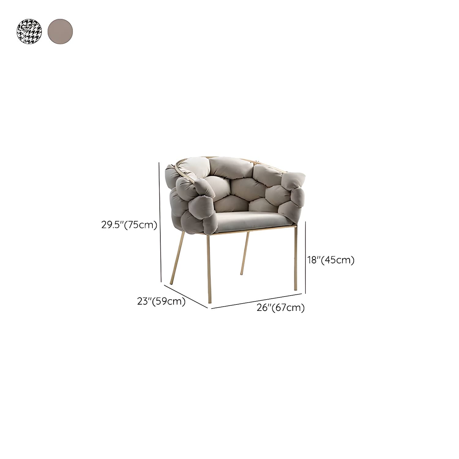 Glam Kitchen Gold Legs Chair Upholstered Dining Armless Chair - image 20