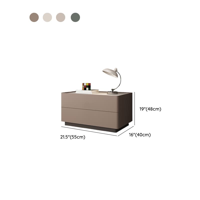 Casual Sintered Stone Countertop Drawer Storage Nightstand with 2 Drawers - image 16