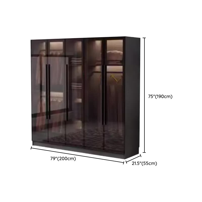 Charcoal Modish Timber Self-supporting Cabinet Armoire with Soft Close Drawer and Door, Hanging Rod - image 13