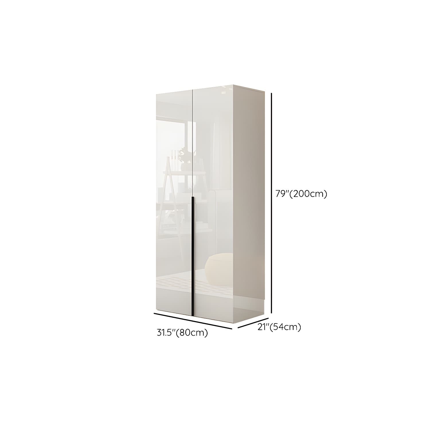 Hinged Wardrobe Armoire with Shelves White Wardrobe Closet for Home - image 10