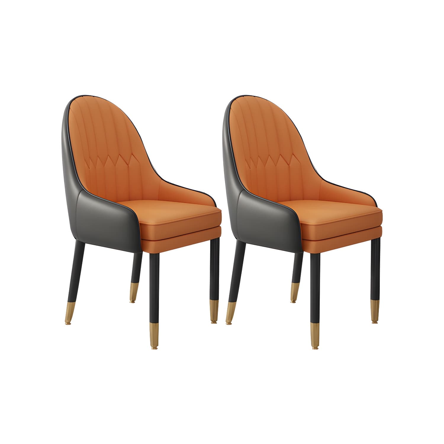 Faux Leather Dining Chairs Modern Parsons Arm Chair with Wood Legs - image 13