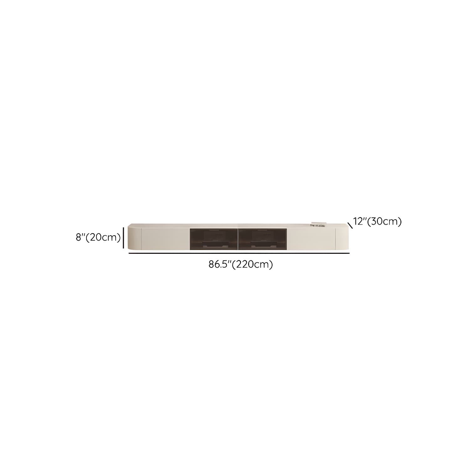 Stone TV Media Console Floating Stand Console with 2 Drawers - image 14