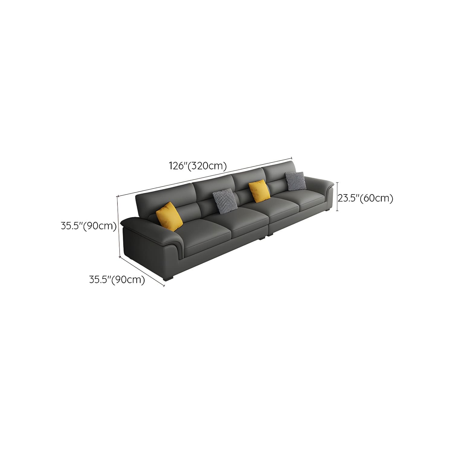 Modern Black Sectional Sofa with Pillow Top Arm and Cushion Back - image 12