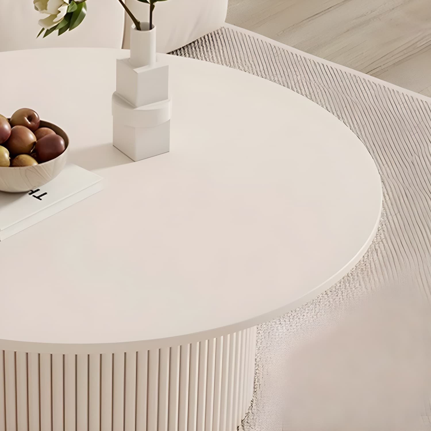 Round Nesting Coffee Tables Scandinavian Stone Top Steel Base - image 9