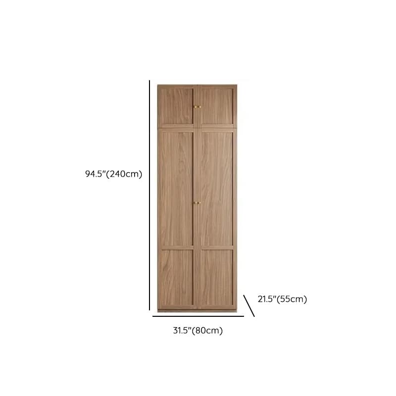 Minimalist Timber Sepia Cabinet Armoire with Interior Shelves & Clothing Rack & Soft Close Drawer & Soft Close Door - image 35
