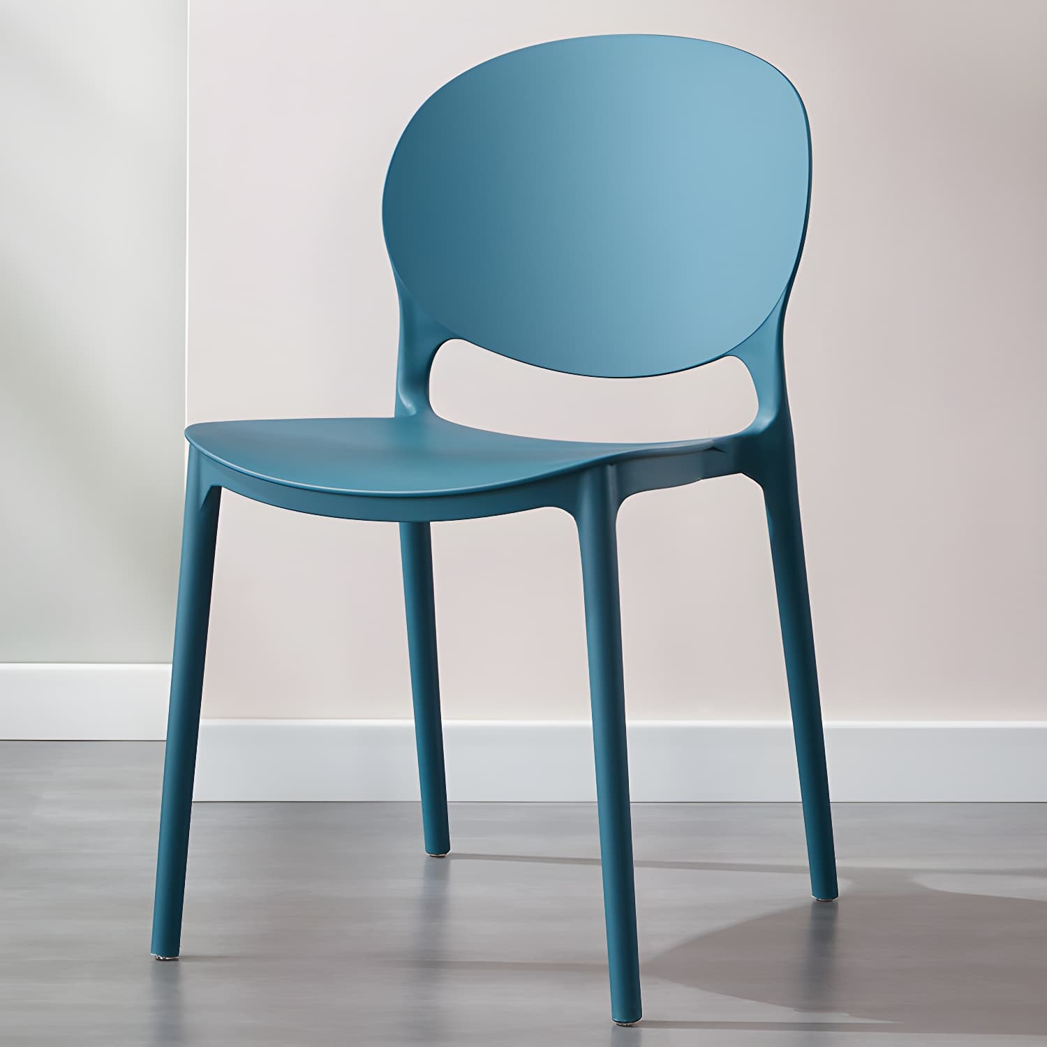 Scandinavian Plastic Dining Side Chair Open Back Matte Finish Dining Chair - image 18