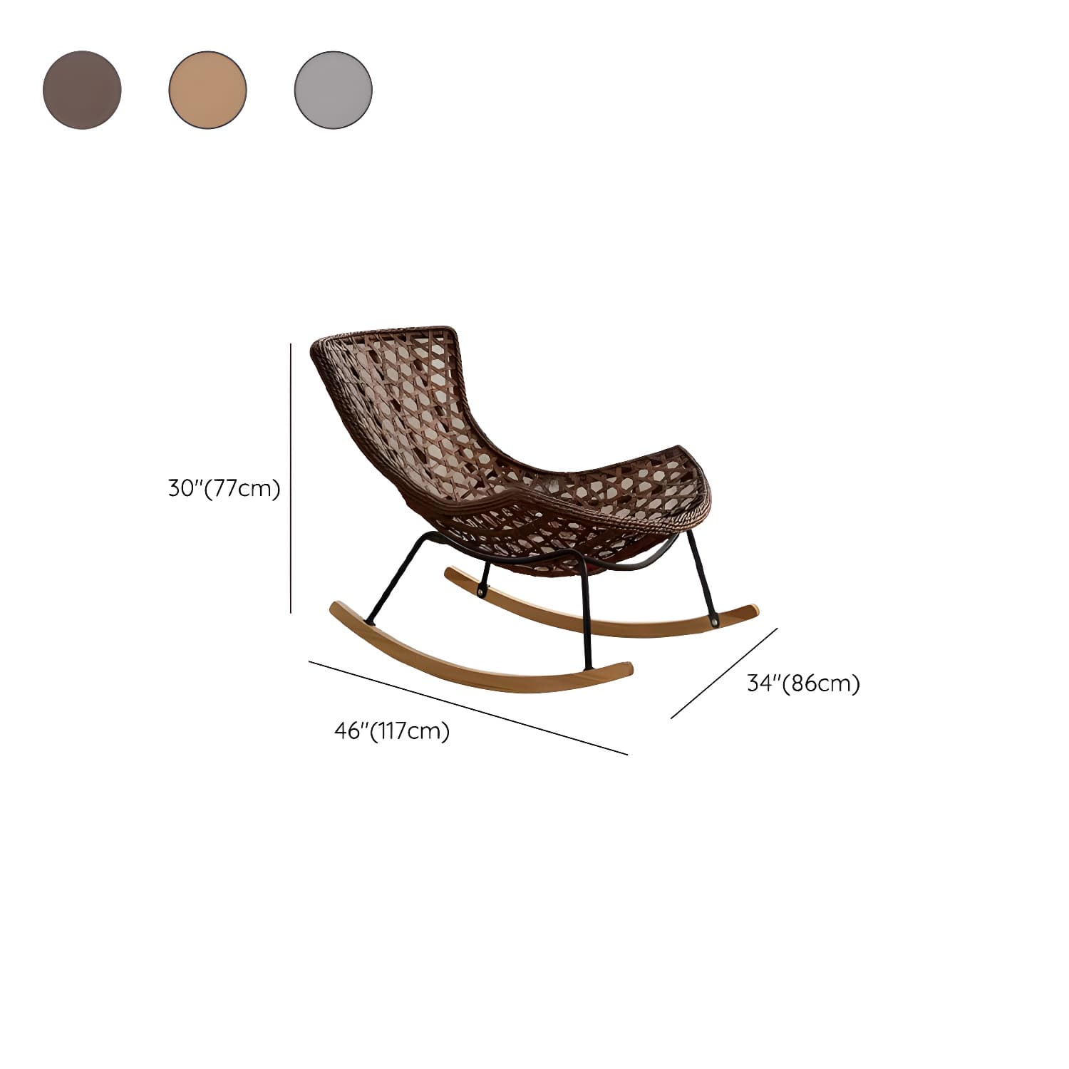 Stylish Wicker & Rattan Rocking Chair with Natural Wood Legs - Perfect for Modern Home Décor - image 15