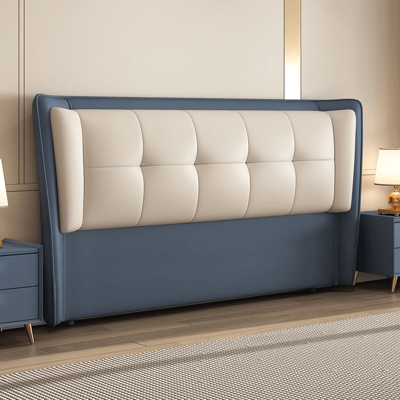 Art Deco Free-standing Standard Full(54"W x 75"L) Panel No Distressing With Legs in Wood/ Upholstery and Decorative-stitched