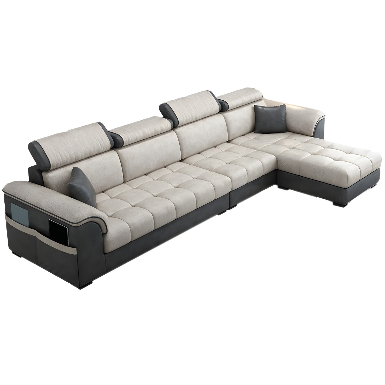 Modern Reversible L-Shape Sectional Sofa with Pillow Top Arm Design and Adjustable Headrest - image 9