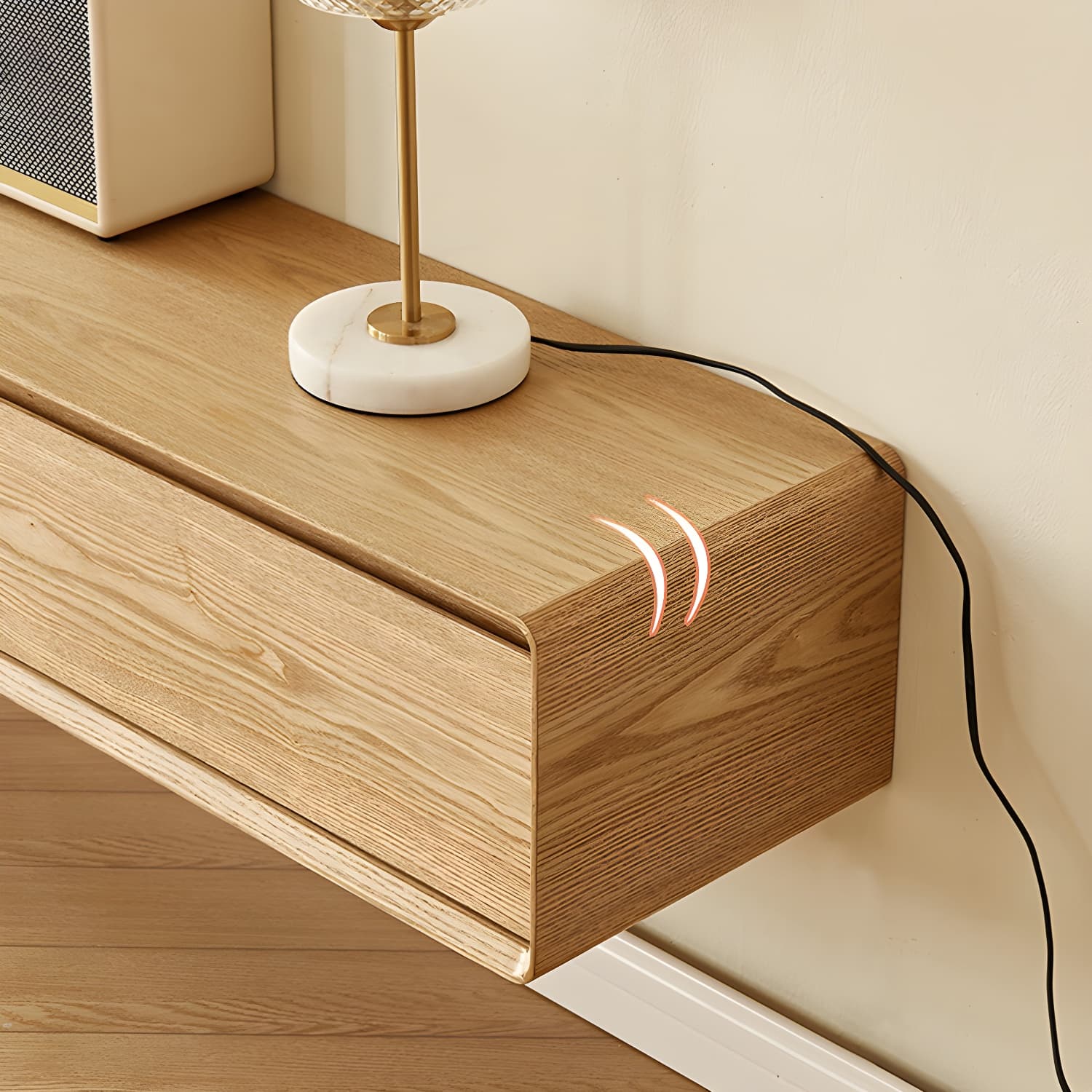 Contemporary Wood Media Console TV Stand with Drawer and Door - image 16